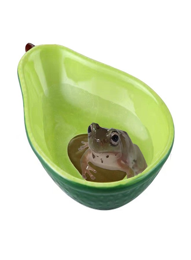 JSLZF Tree Frog Habitat Frog Water Bowl Dish Bathtub Tank Accessories Terrarium Decor Ceramic Aquarium Decoration Sturdy and Not Easy to Knock Over - Image 1